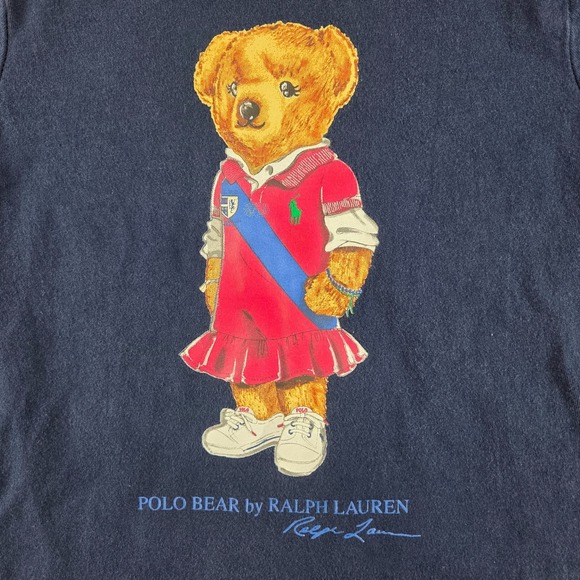 Polo Ralph Lauren Bear T-Shirt Youth Girls Size 5 Blue - Picture 2 of 6